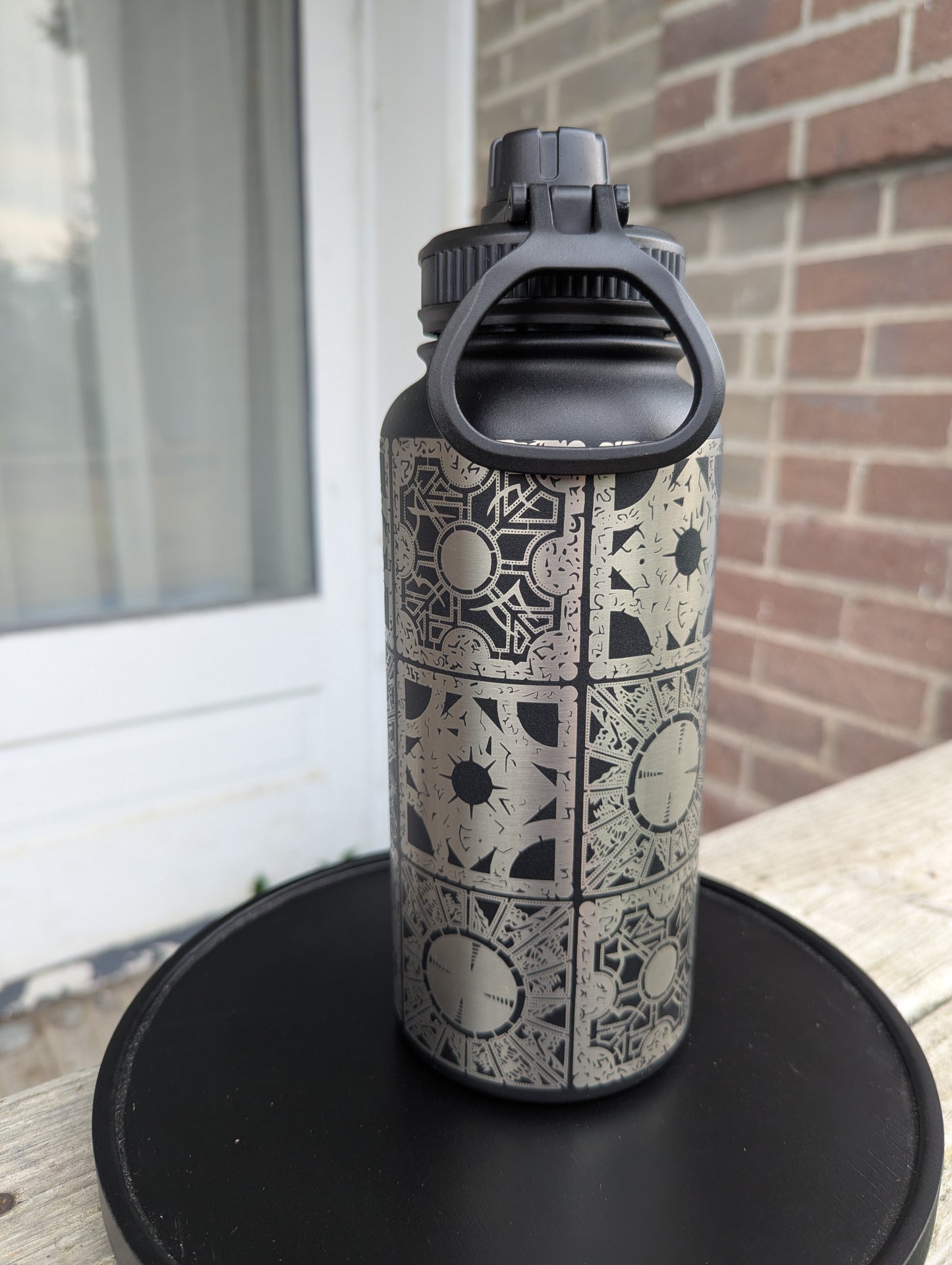 Lament Configuration Water Bottle - Double Wall Vacuum Insulated - Straw and Spout Lid - Black Horror