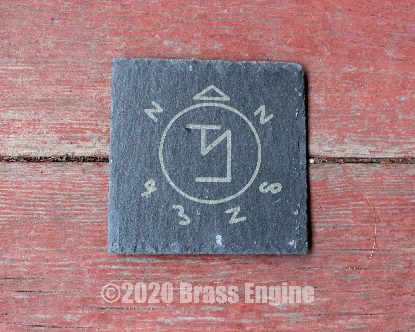 Supernatural Etched Slate Coasters - Gray - Set of 4 - Sam Dean Anti-possession Men of Letters barware