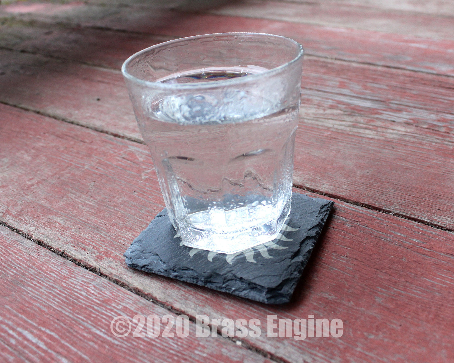 Supernatural Etched Slate Coasters - Gray - Set of 4 - Sam Dean Anti-possession Men of Letters barware