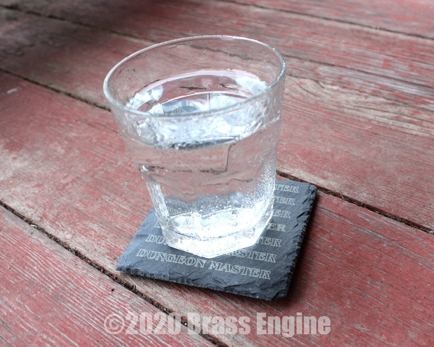 Dungeons and Dragons Etched Slate Coasters - Gray - Set of 4 - RPG DnD Dice Fantasy barware