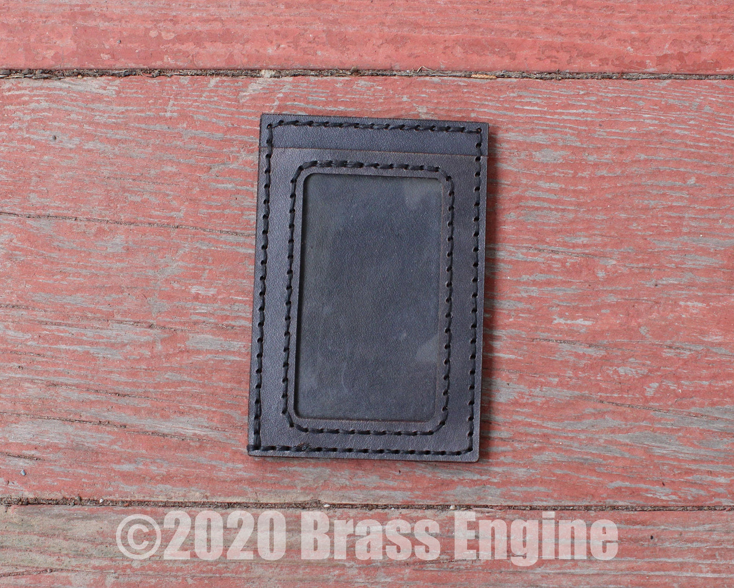 Dice D20 Leather Front Pocket Wallet - Hand stitched - Laser Etched - DnD RPG Minimalist - Color Choice