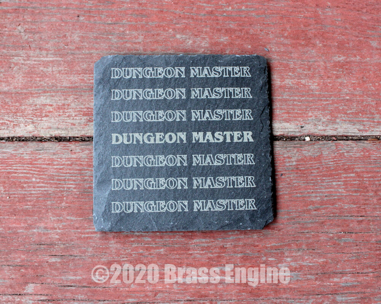 Dungeons and Dragons Etched Slate Coasters - Gray - Set of 4 - RPG DnD Dice Fantasy barware