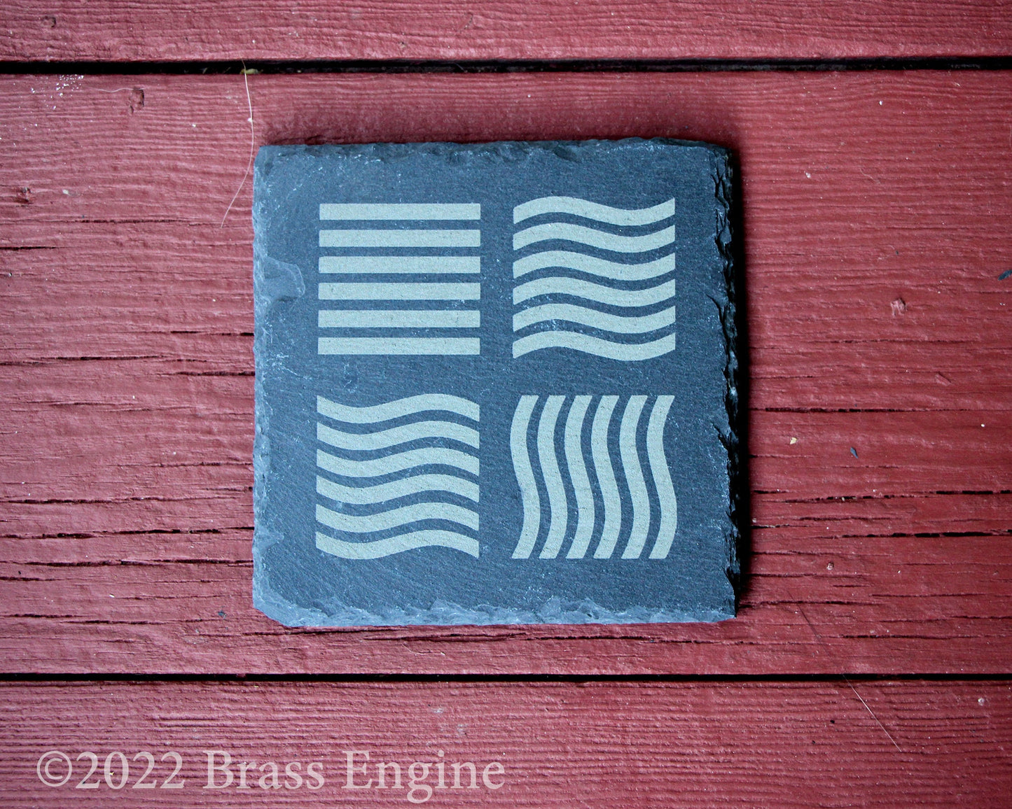 Fifth Element Etched Slate Coasters - Earth Air Water Fire - Gray - Set of 4 - Leeloo Korben Dallas Scifi barware
