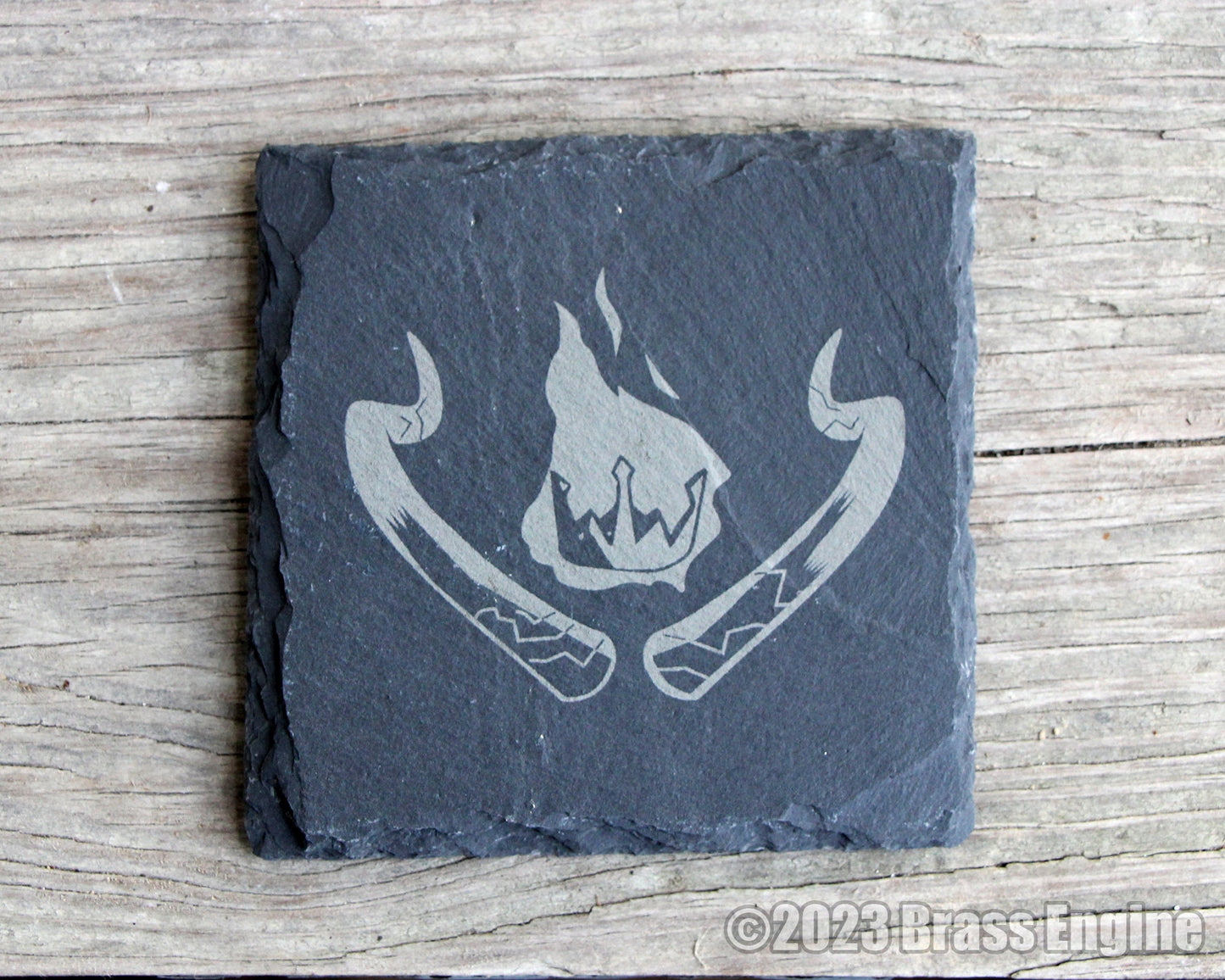 Hellboy Etched Slate Coasters - Gray - BPRD Anung un Rama Right Hand of Doom barware