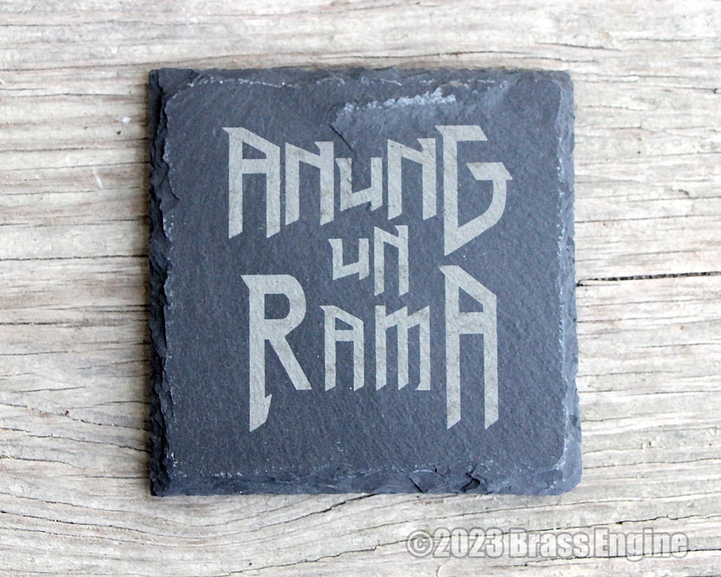 Hellboy Etched Slate Coasters - Gray - BPRD Anung un Rama Right Hand of Doom barware