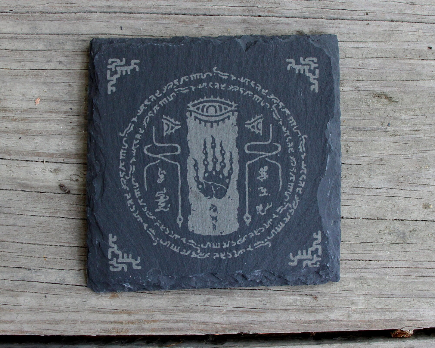Legend of Zelda Tears of the Kingdom Engraved Slate Coasters - Gray - Set of 4