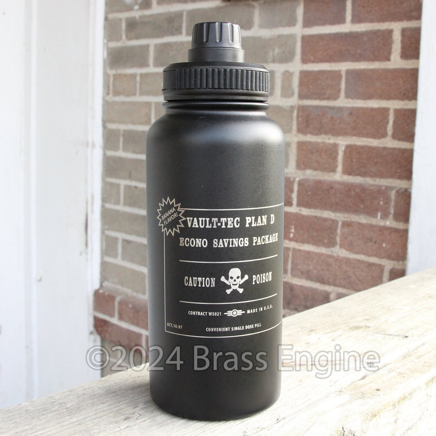 Fall out Stainless Steel Water Bottle - Hydroflask Double Wall Insulated Vacuum 32 oz or 24 oz - Straw Lid Spout Lid - Nuka Cola Vault Tec