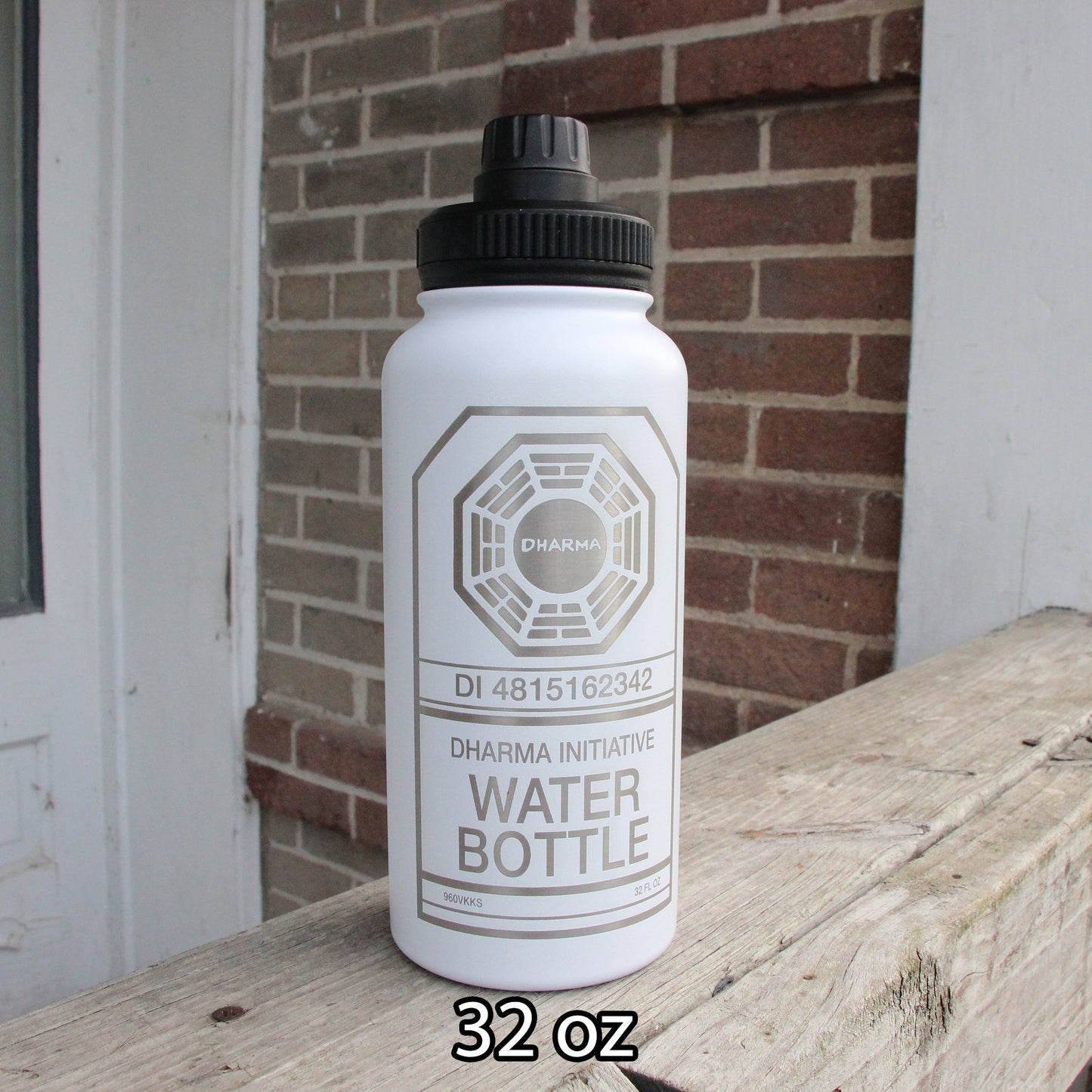 Dharma Initiative White Stainless Steel Water Bottle - Hydroflask Double Wall Insulated Vacuum 22 32 40 oz - Personalized LOST