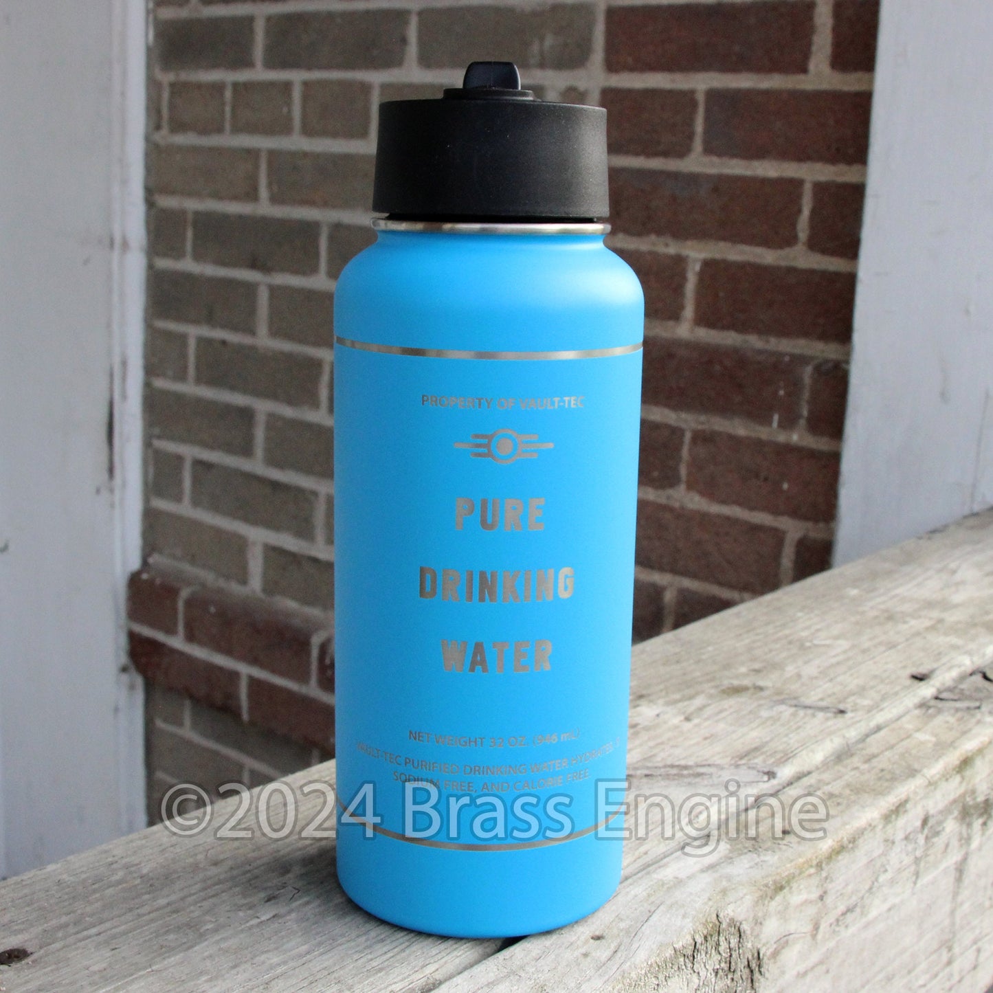 Fall out Stainless Steel Water Bottle - Hydroflask Double Wall Insulated Vacuum 32 oz or 24 oz - Straw Lid Spout Lid - Nuka Cola Vault Tec