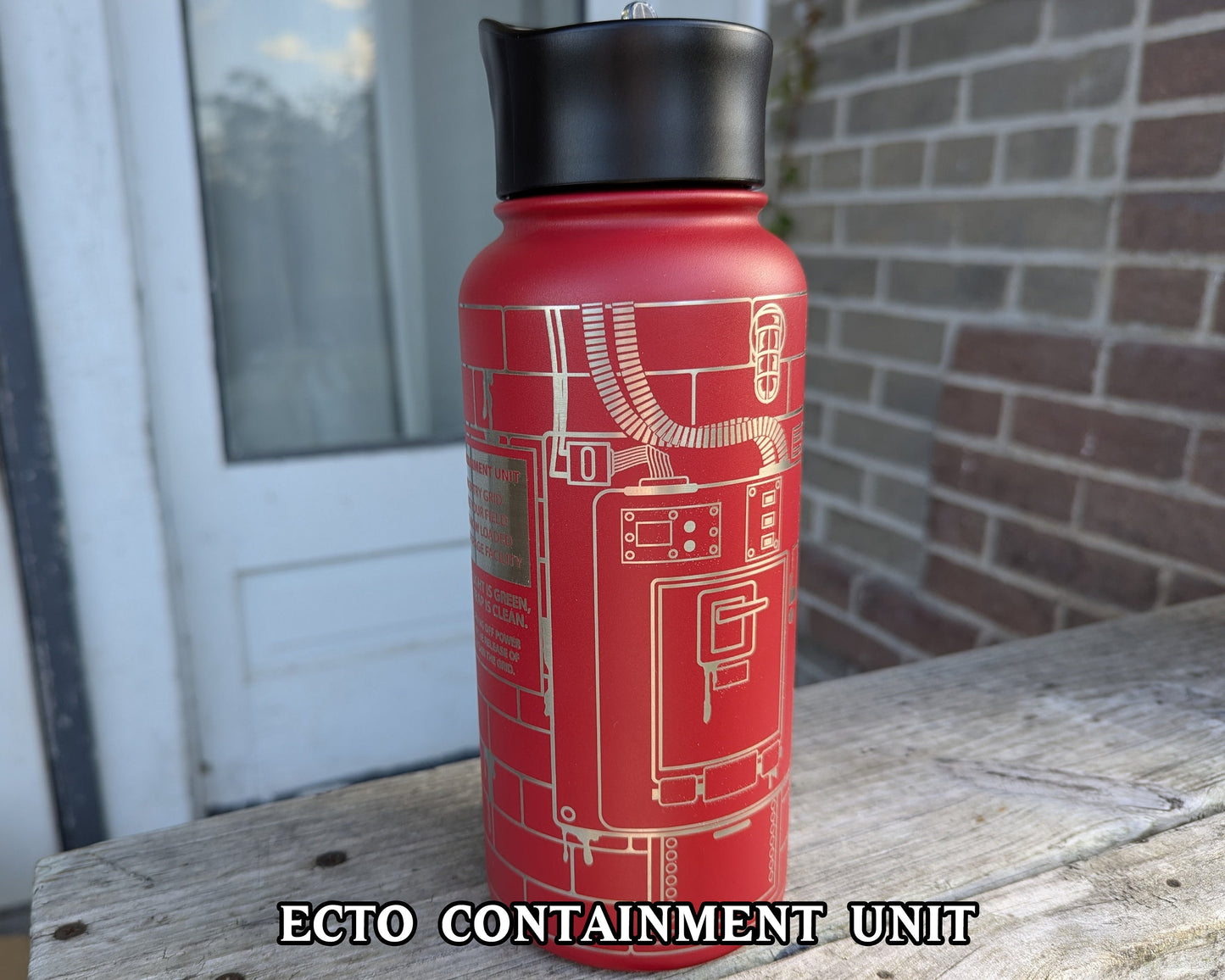 Ghostbusters Stainless Steel Water Bottle - Double Wall Insulated 32 oz - Straw and Spout Lid - Ectoplasm Stay Puft Slimer Gozer Proton Pack