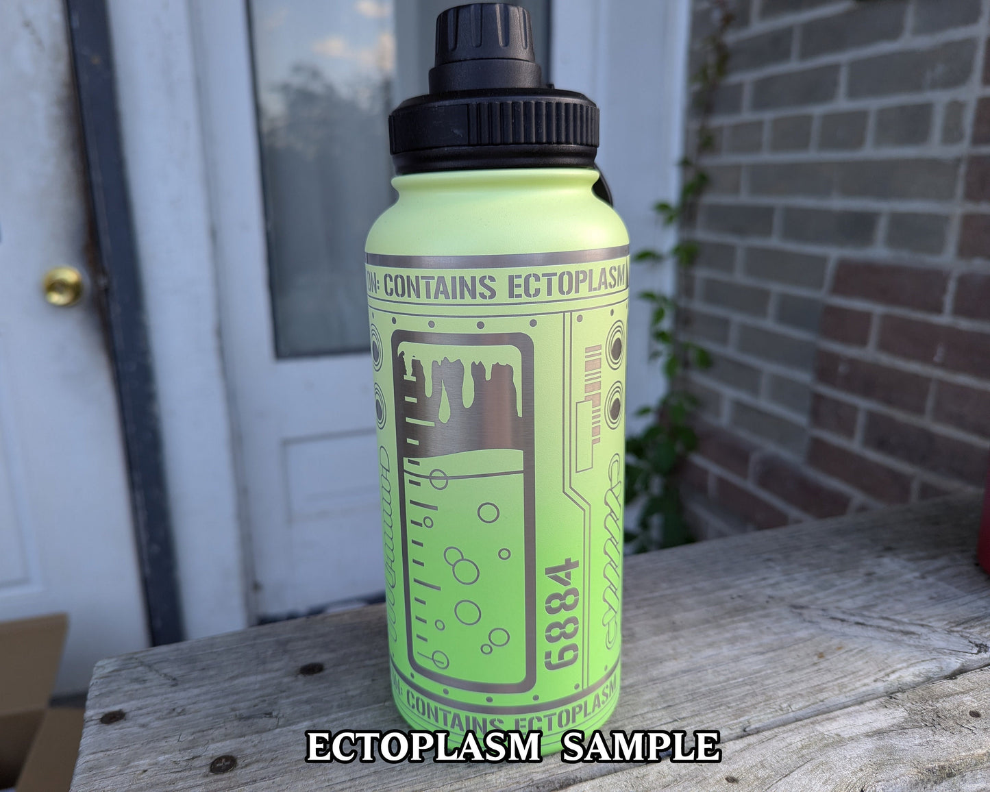 Ghostbusters Stainless Steel Water Bottle - Double Wall Insulated 32 oz - Straw and Spout Lid - Ectoplasm Stay Puft Slimer Gozer Proton Pack