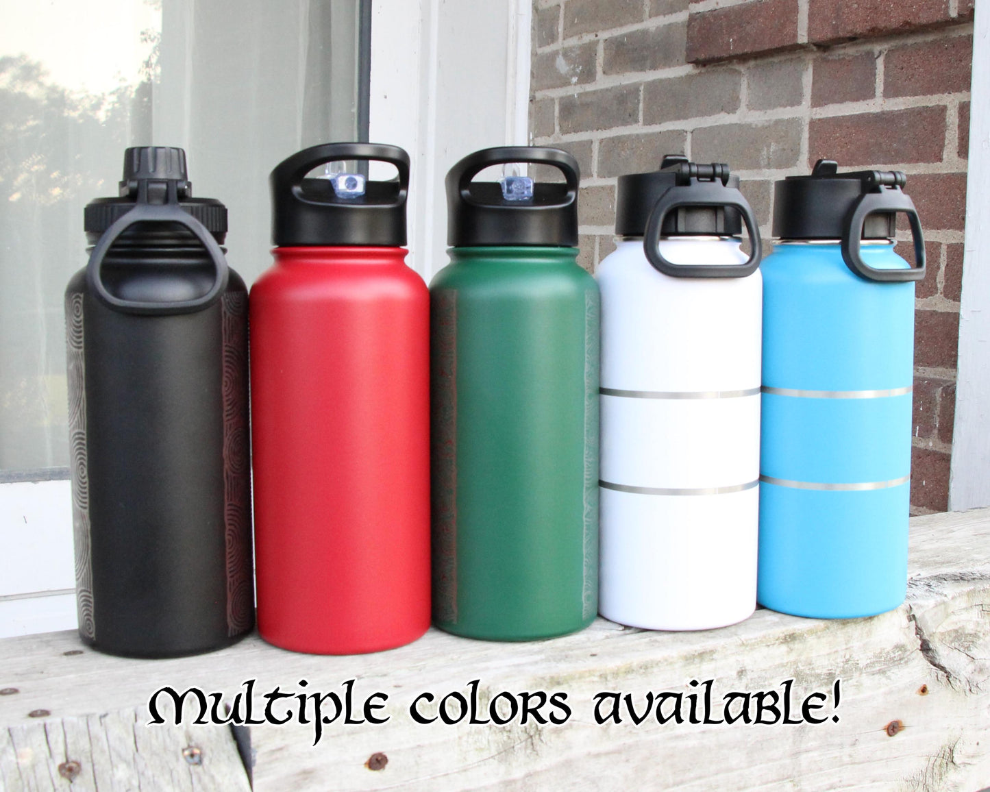 Lord of the Rings Stainless Steel Water Bottle - Hydroflask Double Insulated Vacuum 32 oz - Personalized Middle Earth map LOTR