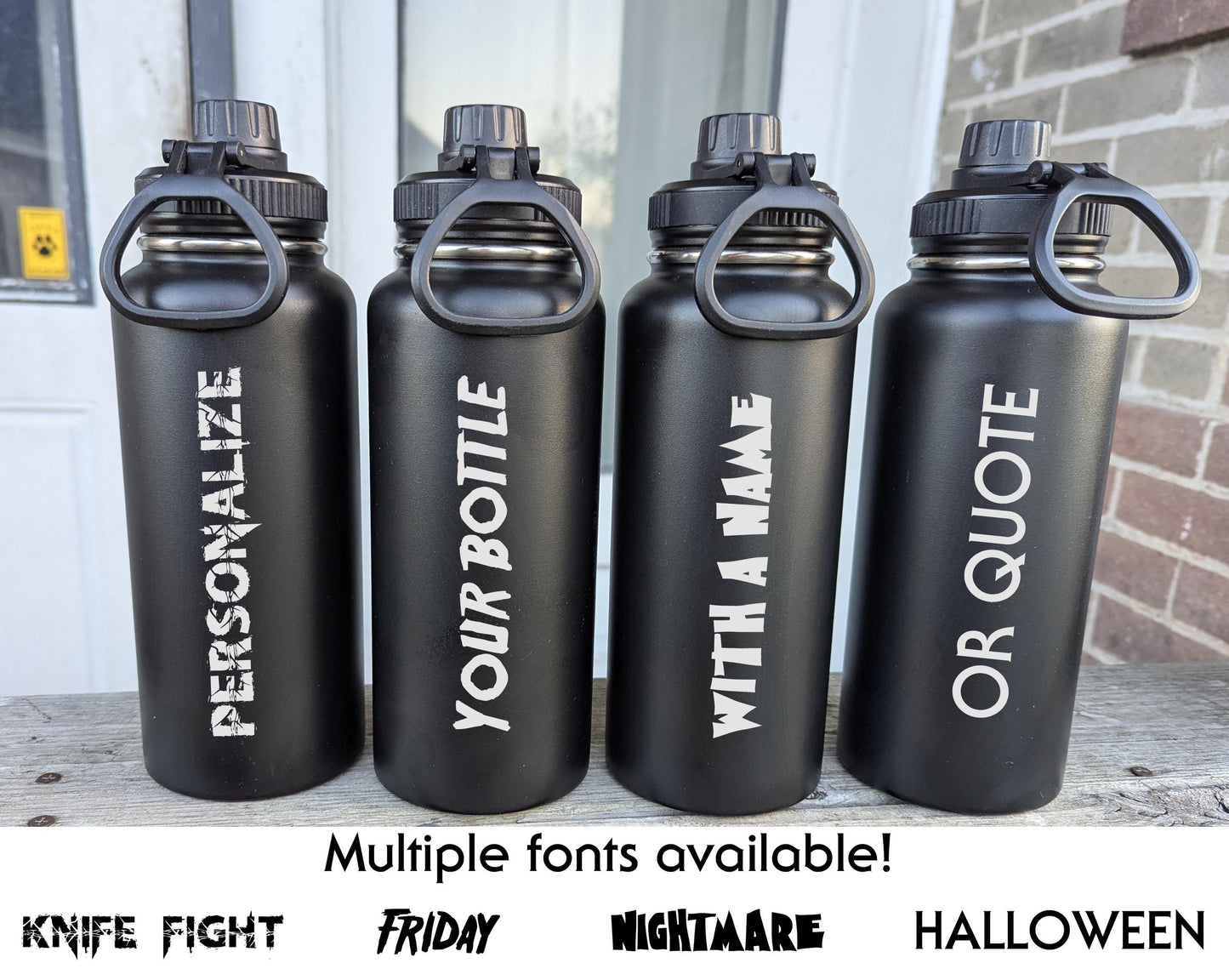 Horror Character Stainless Steel Water Bottle - Double Wall Insulated 32 oz - Michael Myers Jason Freddy Predator Creature Alien