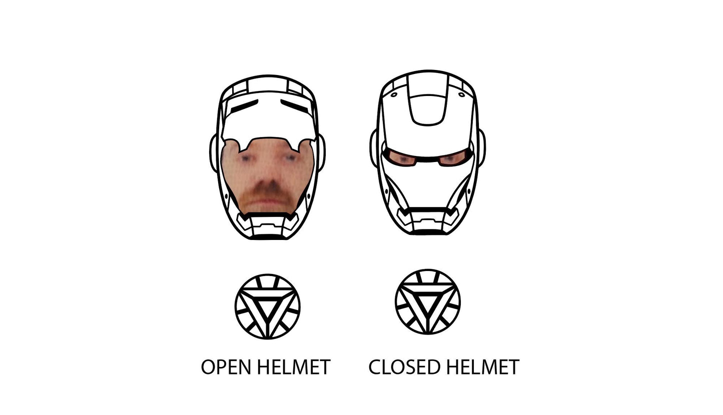 Iron Man Trifold Wallet - Helmet Cutout - Full Grain Leather Handmade Customized Mens Red Gold Yellow - Personalized