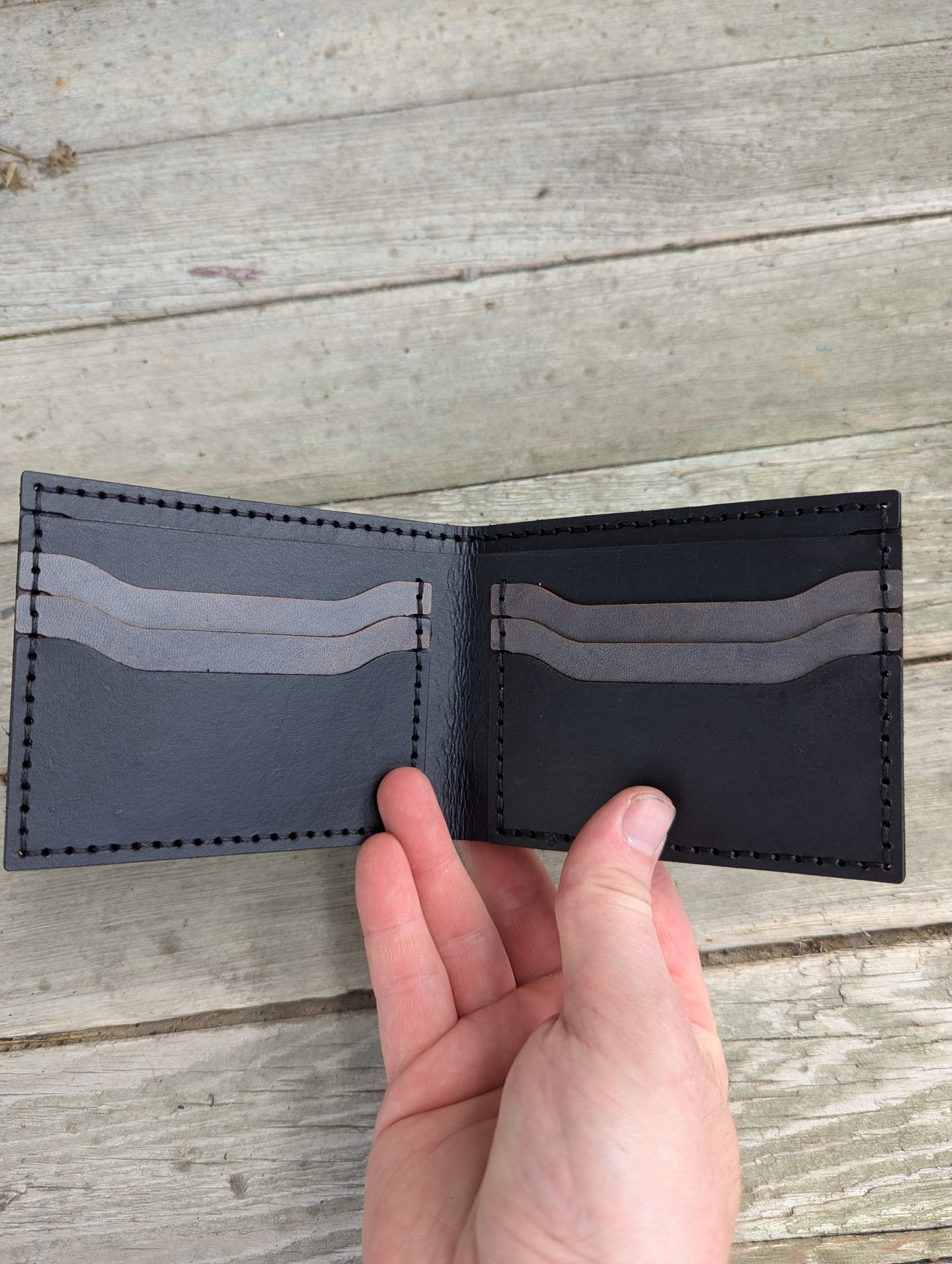 Empire Black Leather Bifold Wallet