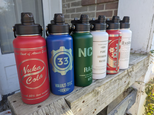 Fallout Stainless Steel Water Bottle Canteen Thermos - Double Wall Insulated Vacuum 32 oz