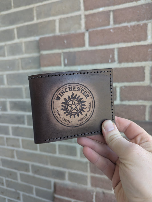 The Hunter's Leather Bifold Wallet Airbrushed Ready to Ship