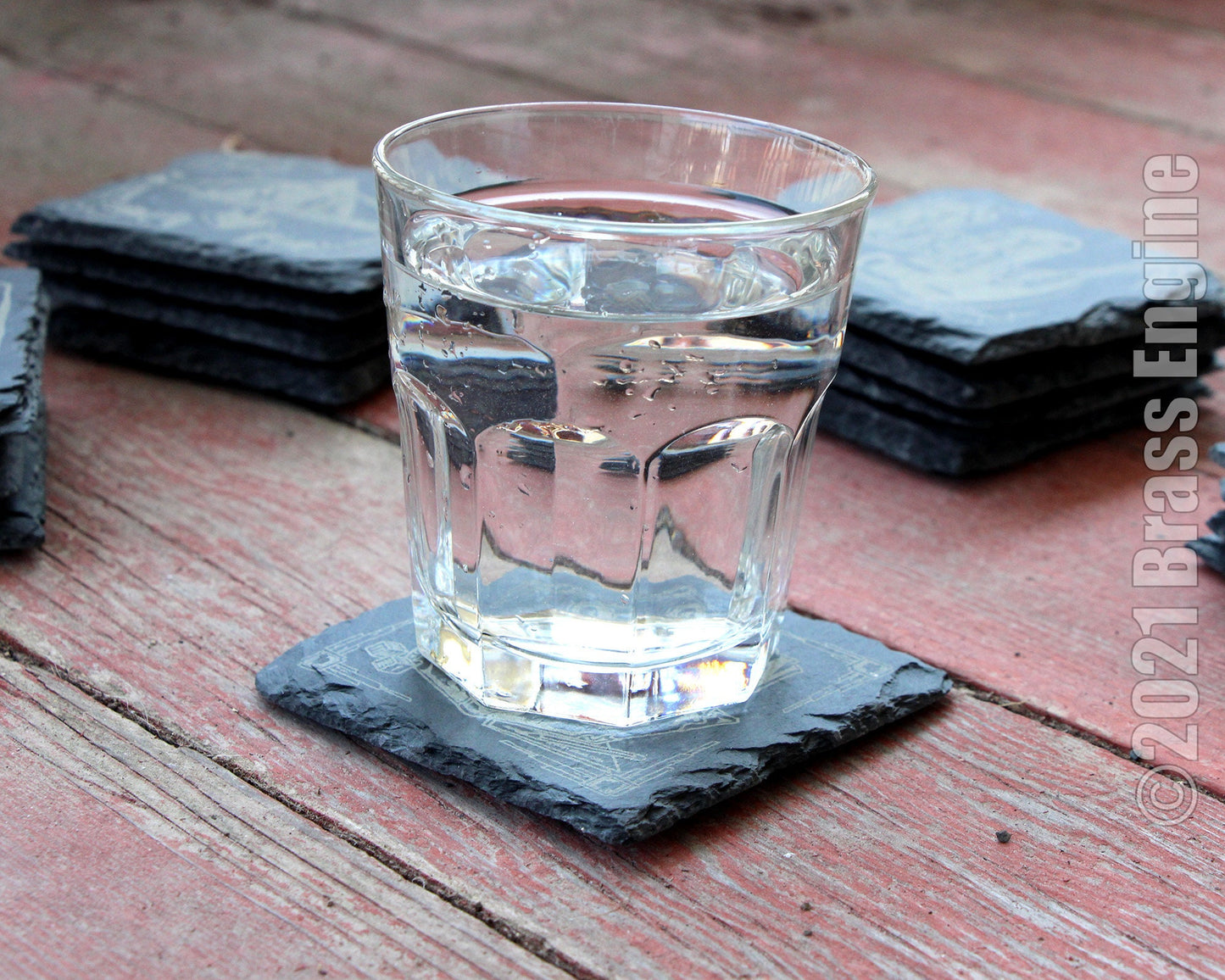 Dungeons and Dragons Etched Slate Coasters - Gray - Custom Choice of Set 4 6 8 - RPG DnD Bard Barbarian Rogue barware