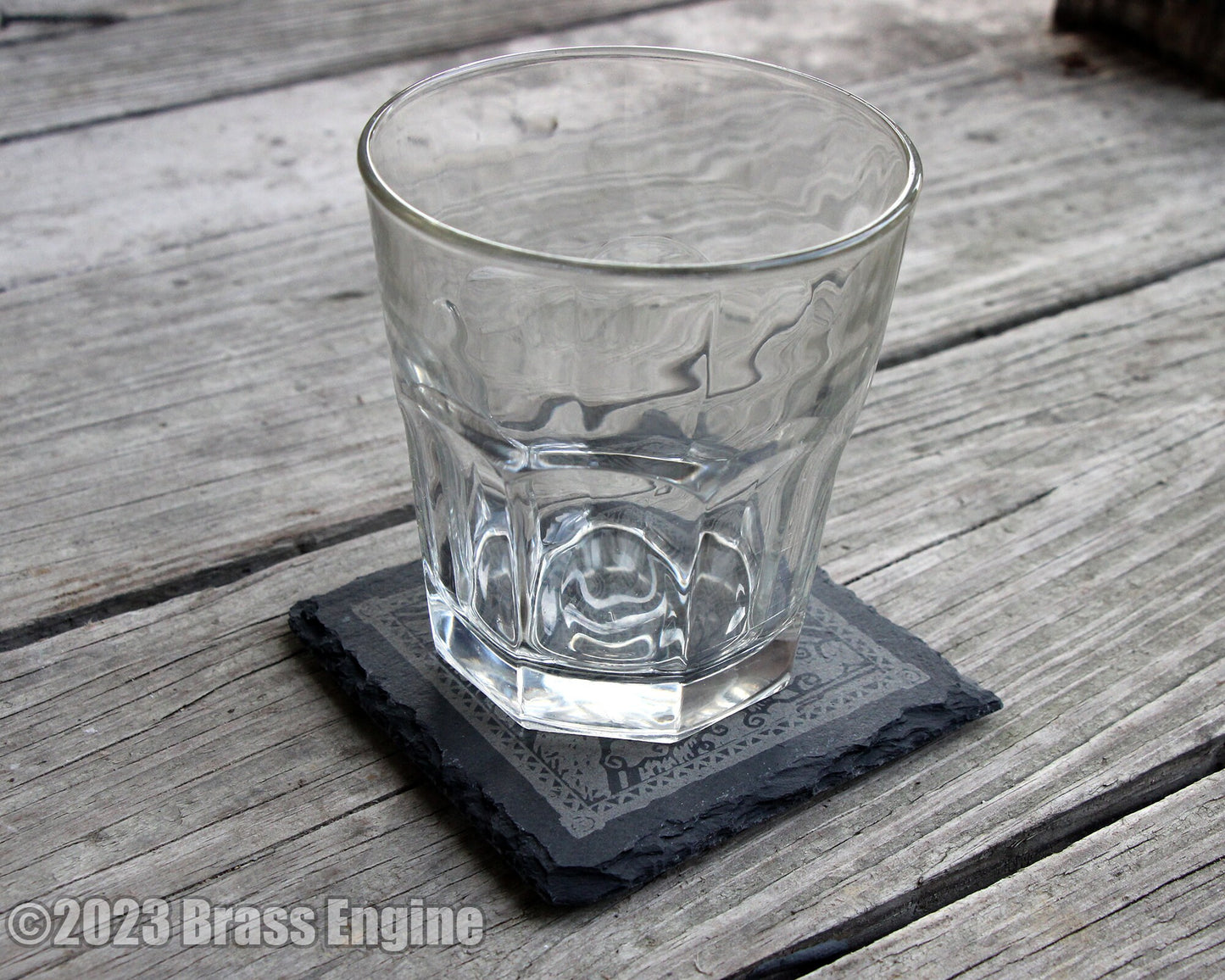 Legend of Zelda Wind Waker Etched Slate Coasters - Gray - Triforce The Windwaker HD barware