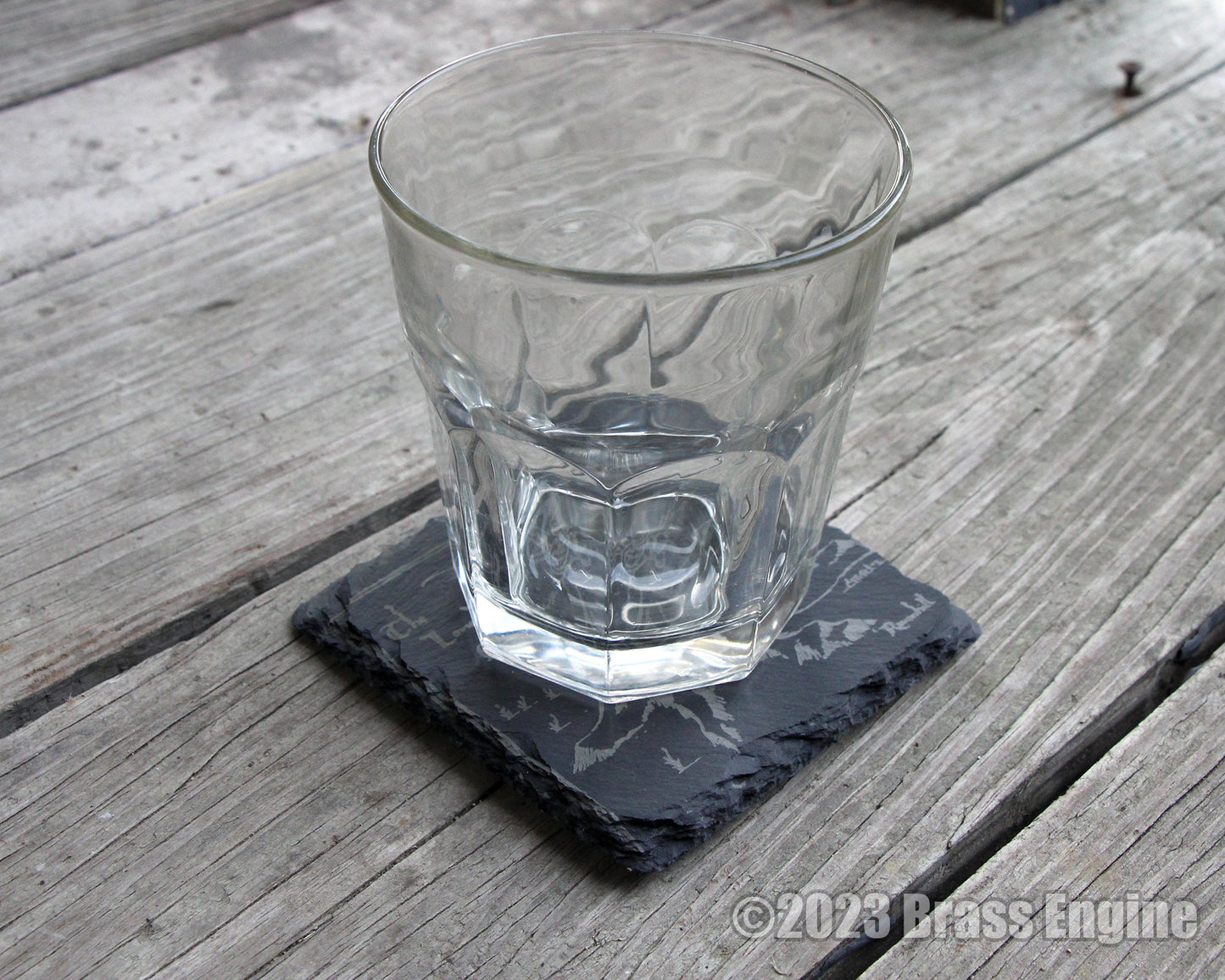 Thorin's Map of Lonely Mountain - Lord of the Rings Etched Slate Coasters - Gray - Set of 4 barware The Hobbit