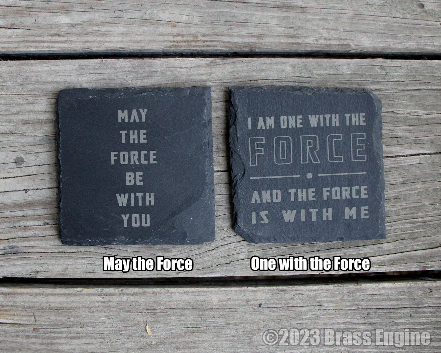 Star Wars Slate Coasters Mix and Match - Gray - Choice of Set of 4 6 8 - the Force Rebel Empire Jedi Sith barware